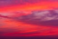 Nature background. Red sky at night and clouds. Beautiful and co Royalty Free Stock Photo