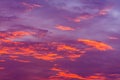 Nature background. Red sky at night and clouds. Beautiful and co Royalty Free Stock Photo