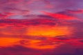 Nature background. Red sky at night and clouds. Beautiful and co Royalty Free Stock Photo