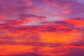 Nature background. Red sky at night and clouds. Beautiful and co Royalty Free Stock Photo