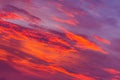 Nature background. Red sky at night and clouds. Beautiful and co Royalty Free Stock Photo