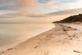 Nature background of sand beach sea landscape at sunset