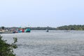 Sandy beach with harbour in kerala