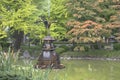 Nature background with view of traditional Japanese garden Royalty Free Stock Photo