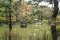 Nature background with view of traditional Japanese garden in Hibiya public park in Tokyo Royalty Free Stock Photo