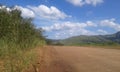 beautiful natural landscape, travelling farm car road country Royalty Free Stock Photo