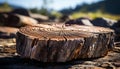 Nature beauty in a circle of damaged pine tree rings generated by AI Royalty Free Stock Photo