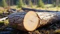 Nature beauty in a circle of growth, woodpile for firewood generated by AI Royalty Free Stock Photo