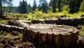 Nature beauty in a fallen tree, a circle of growth generated by AI Royalty Free Stock Photo