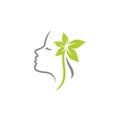 nature beauty logo design template. woman healthcare logo design
