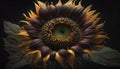 Nature beauty in a single sunflower illustration generated by AI Royalty Free Stock Photo