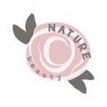 Nature Beauty sticker, vector illustration