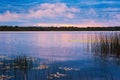 serene summer morning, a bright dawn on Lake