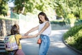 Mother and daughter having fun outside Royalty Free Stock Photo