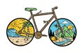 Nature bike hand drawn illustration