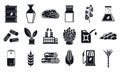 Nature bio fuel icons set, simple style