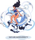 Nature biodiversity and environmental care concept. Saving natural environment and Planet Earth