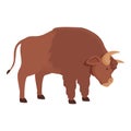 Nature bison icon cartoon vector. Buffalo american