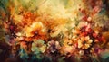 Nature bouquet, painted in vibrant watercolor flowers generated by AI