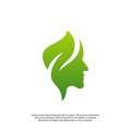 Nature Brain Logo Design Concept, Brain Mind with Leaf Logo - Vector Illustration - Vector