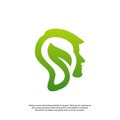 Nature Brain Logo Design Concept, Brain Mind with Leaf Logo - Vector Illustration - Vector