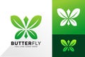 Nature Butterfly Leaf Logo Design, Brand Identity Logos Designs Vector Illustration Template Royalty Free Stock Photo
