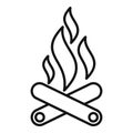 Nature campfire icon outline vector. Outdoor adventure Royalty Free Stock Photo