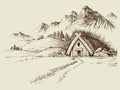 Nature camping, mountain hut