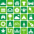 Nature, camping and outdoor activities icons