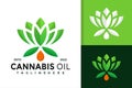 Nature Cannabis Oil Modern Logo Design Vector Template