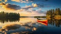 nature canoe on lake Royalty Free Stock Photo