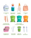 Nature care. Zero waste processes cleaning and recycle plastic garbage eco lifestyle environment pollution garish vector