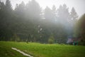 Nature Carpathians in the rain Royalty Free Stock Photo