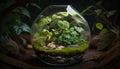 Nature charm Green leaf and freshwater fish generated by AI