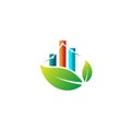 Nature chart logo design info graphic symbol icon vector Royalty Free Stock Photo