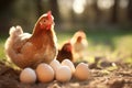 Nature chick food farming chicken egg poultry agriculture hen rural Royalty Free Stock Photo