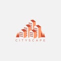 Nature cityscape logo inspiration, with negative space style design