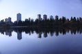 Nature cityscape pond reflection morning brisk silhouette