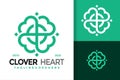 Nature clover heart logo vector icon illustration Royalty Free Stock Photo