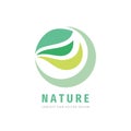 Nature - concept business logo template vector illustration. Abstract green leaves creative logo sign. Organic product logo icon. Royalty Free Stock Photo