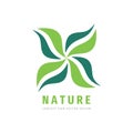 Nature - concept business logo template vector illustration. Abstract green leaves creative logo sign. Organic product logo icon. Royalty Free Stock Photo