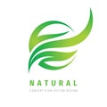 Nature - concept business logo template vector illustration. Abstract green leaves creative sign. Organic product icon. Royalty Free Stock Photo