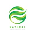 Nature - concept business logo template vector illustration. Abstract green leaves creative sign. Organic product icon. Royalty Free Stock Photo