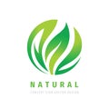Nature - concept business logo template vector illustration. Abstract green leaves creative sign. Organic product icon. Royalty Free Stock Photo