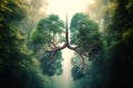 nature connect concept environment air breathing healthy fresh trees forest lung Green