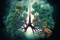 nature connect concept environment air breathing healthy fresh trees forest lung Green