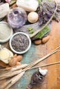 Nature cosmetics, handmade preparation with essential oils and a Royalty Free Stock Photo