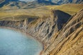 Nature of crimea, cape chameleon and the black sea in summer on a sunny day.