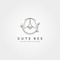 Nature cute bee creative logo vector symbol illustration design Royalty Free Stock Photo