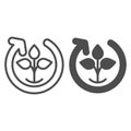 Nature cycle line and glyph icon. Natural process vector illustration isolated on white. Plant cycling outline style